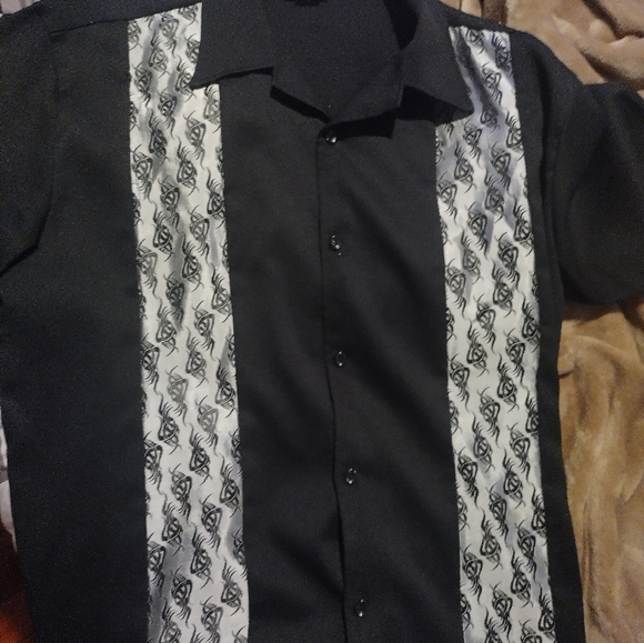 Vintage MT:2 Men's XXXL black/silver Button Up Shirt made in USA - Picture 11 of 11